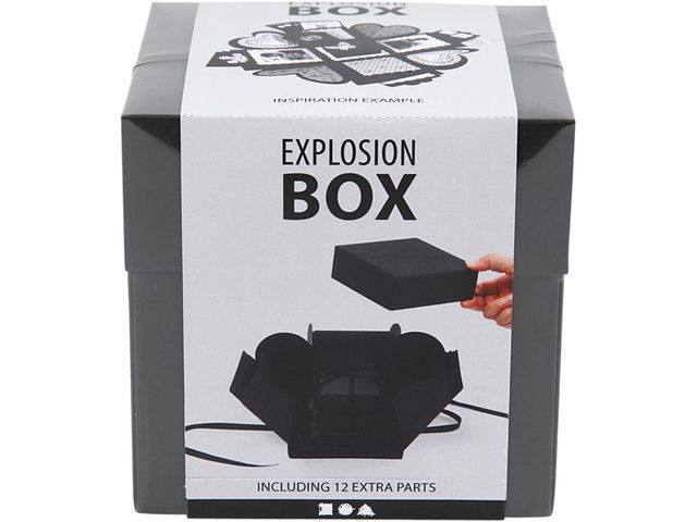 Explosion box Creotime 12x12x12cm zwart | PackingStore.nl