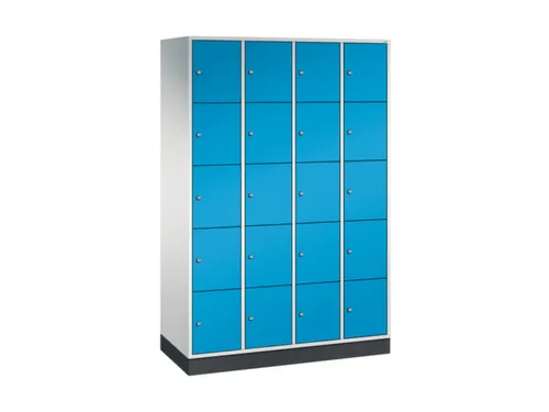 lockerkast,RAL 7035/RAL 5012,HxBxD 1950x1220x500mm,4x5vakken,cil.-slot
