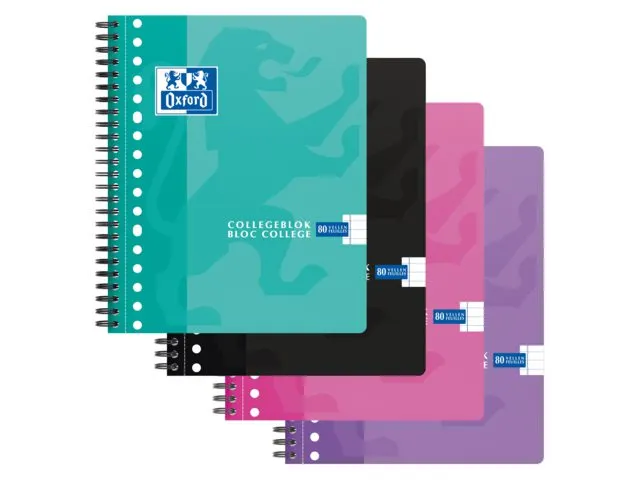 Bloc de cours Oxford School A5 17perf ligné assorti