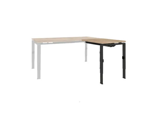Bureau Linesto N4 aanbouwtafel 80x60cm honey castello 25mm zwart