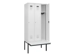 locker met bank,HxBxD 2120x900x815mm,3vak,vak B 300mm,cilinderslot