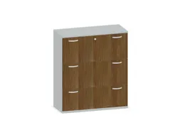 hangmappenkast 1150x1000x430mm 3hangmappenframes Lichtgrijs +Noten
