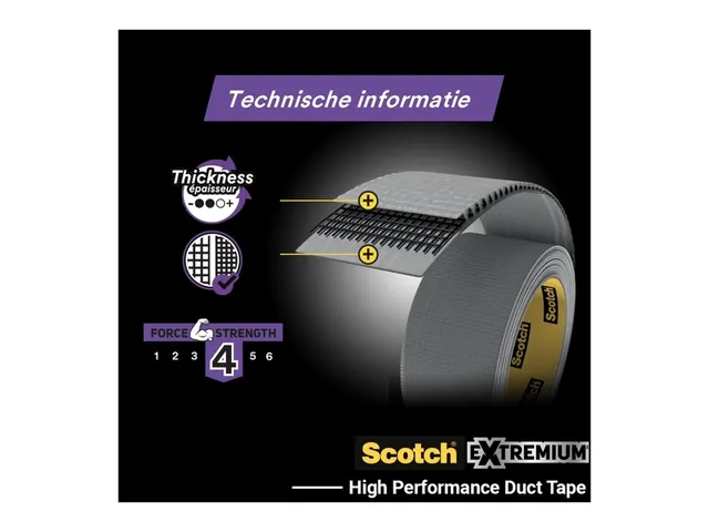 Plakband Scotch Extremium no residue duct tape 48mmx18.2m grijs