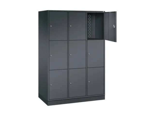 grootvolume-lockersysteem,HxBxD 1950x1220x600mm,3x3vakken,cil.-slot