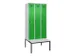 locker met bank,voor scheiding van kleding,HxBxD 2120x900x815mm,3vak
