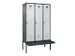 armoire vestiaire avec banc noir et blanc,HxlxP 2120x1200x815mm