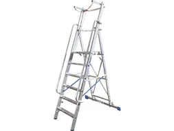 verrijdbare treden-platformladder eenzijdig 9treden stand H 2 1m