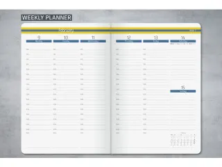 Weekagenda Linescape A5 2026 (EN) blauw Hardcover verticale indeling - 4