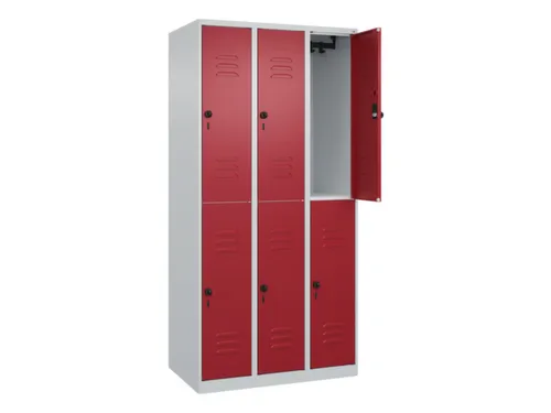 dubbeldekse locker,HxBxD 1850x900x500mm,3x2vak.,vak B 300mm