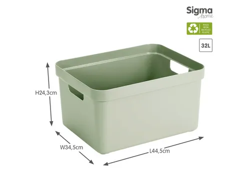 Sigma Home opbergbox 32L groen - 44,5x34,5x24,3cm
