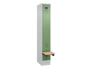 locker met bank,HxBxD 1950x300x815mm,1vak,vak B 300mm,cilinderslot - 2
