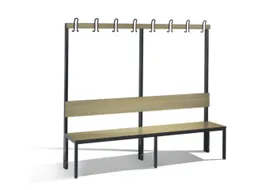 omkleedbank,HxLxD 1710x2000x407mm,HPL eiken-sereno,frame staal RAL7021