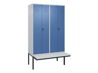 PBM-locker met bank,HxBxD 2120x1200x815mm,4vak,vak B 300mm - 1
