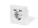 Veiligheidsstopcontact voor inbouwmontage met 2 USB-poorten