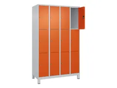 lockerkast,HxBxD 1950x1200x500mm,4x3vakken,vak B 300mm,cil.-slot