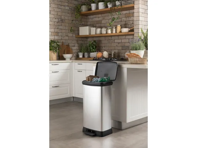 Pedaalemmer Decobin Duo 23+23 Liter Zilver Zwart