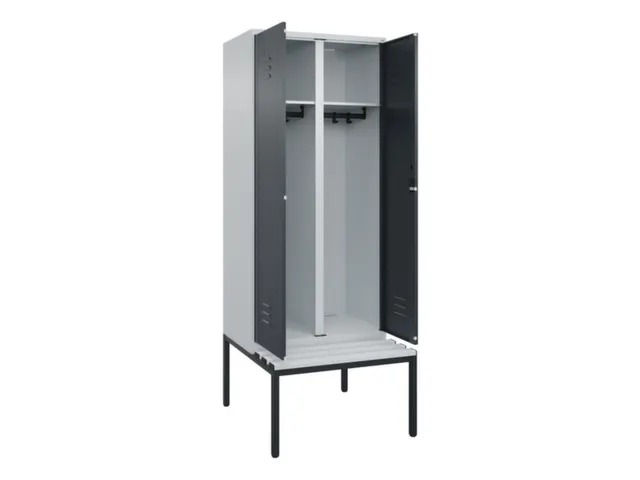 locker voor scheiding van kleding,HxBxD 2120x800x815mm,2vak
