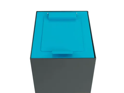 Top met klepdeksel voor modulaire afvalscheidingsunit 60 liter blauw