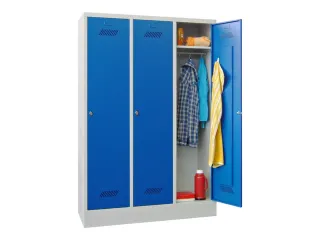 lockerkast,HxBxD 1850x1200x500mm,3vak,RAL7035,front RAL5010 - 2