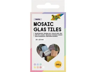 Folia Mozaieksteentjes glas 10x10mm pastelkleuren assorti - 1