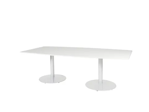 Linesto Vergadertafel Vaste Hoogte 240x120 Ton Grijs 25mm Wit