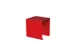 Tabouret cube extérieur assise H450mm 3 lattes chêne acajou/RAL3020