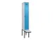 locker met bank,voor scheiding van kleding,HxBxD 2120x300x815mm,1vak