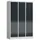 Lockerkast 1800x1185x500mm 3x4 vakken cilinderslot, sokkel, RAL7016