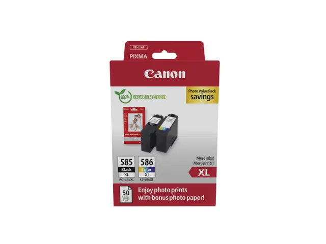 Canon PG-585XL/CL-586 PVP, Hoog (XL) rendement, Zwart, Cyaan, Magenta,