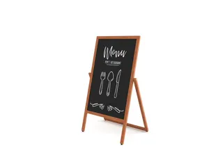 Krijtstoepbord Houten A-Bord Flip 55x105cm Lichtbruin - 2