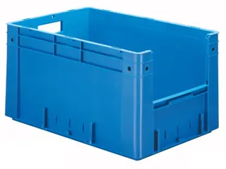 Euronorm Stapelkrat Blauw 320x600x400mm 60l Gesloten Grijpopening - 1