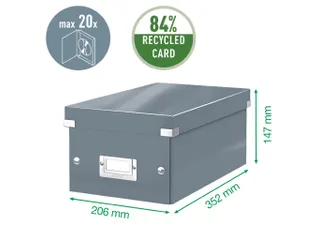 Dvd-box Leitz Click & Store 206x147x352mm Zwart 84% gerecycled karton - 6