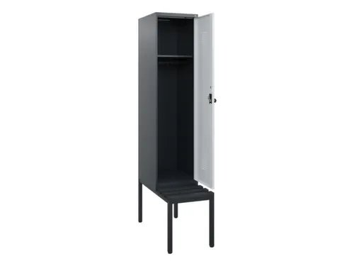 locker met bank,HxBxD 1950x400x815mm,1vak,vak B 400mm,draaigrendel
