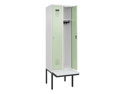 locker met bank,HxBxD 2120x600x815mm,2vak,vak B 300mm,cilinderslot