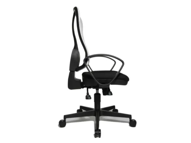 Bureaustoel Zitting Zwart Rugleuning Met Netbekleding In Wit