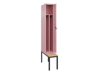locker met bank,voor scheiding van kleding,HxBxD 2120x300x815mm,1vak - 1