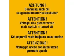 Panneau d'avertissement additionnel p. int./ext.