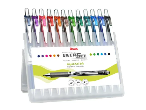 Gelschrijver Pentel BL77 Energel medium assorti 12 stuks