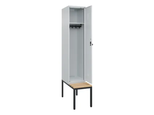 locker met bank,HxBxD 2120x400x815mm,1vak,vak B 400mm,draaigrendel