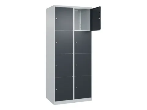 lockerkast,HxBxD 1850x800x500mm,2x4vakken,vak B 400mm,cil.-slot