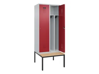 locker met bank,voor scheiding van kleding,HxBxD 2120x800x815mm,2vak - 1