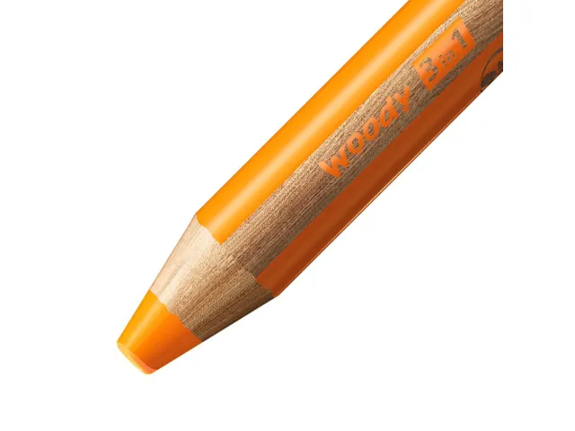 Crayon de couleur STABILO 880 woody 3-en-1 multi-surfaces orange