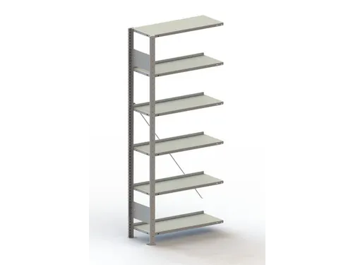 Inhaakstelling Aanbouwveld 1850x756x336mm 6legborden 80kg Ral7035