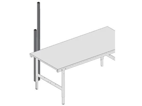 onderstel,v. paktafel,HxBxD 1170x40x40mm,schroefbaar,stalen buis