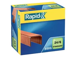 Nieten Rapid 24/6 kopercoating standaard 5000 stuks