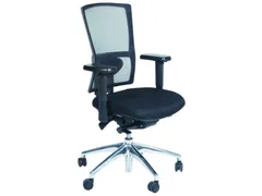 Bureaustoel 400 NPR Stof zwart, rug Mesh zwart, Verchroomd voetkruis