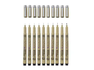 Fineliner Sakura Pigma Micron set à 10 schrijfbreedtes zwart - 4
