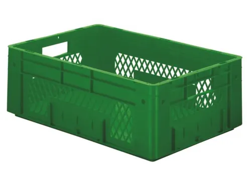 Euronorm Stapelkrat 210x600x400mm 38l Opengewerkt/Bodem Gesl. Groen