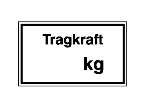 aanwijzingsbord,Draagvermogen ... kg,aluminium gemerkt,gemoffeld