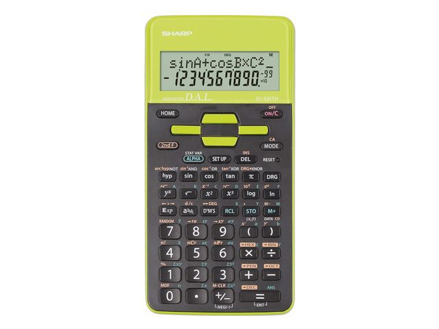 Calculator Sharp EL531THGR zwart-groen wetenschappelijk | RekenmachinesWinkel.nl